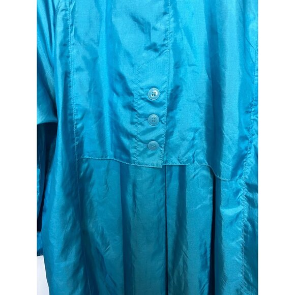 Vintage Alorna Raincoat Plus Size 15 / 16 Teal Turquoise With Totes Head Scarf - Picture 4 of 12